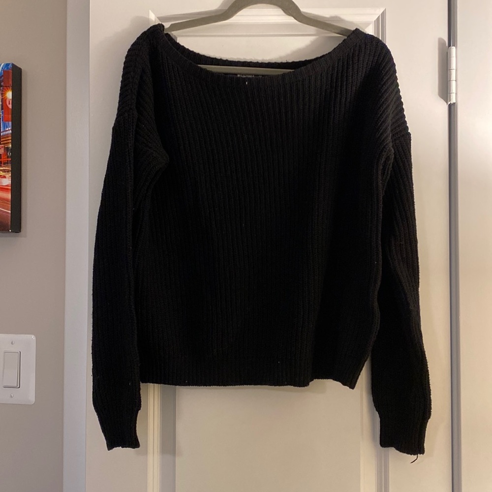 Off the shoulder black sweater